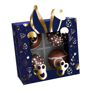 Embalagem p/4 Brigadeiro Pascoa Azul - Pcte c/25 unid em Oferta na Shopee