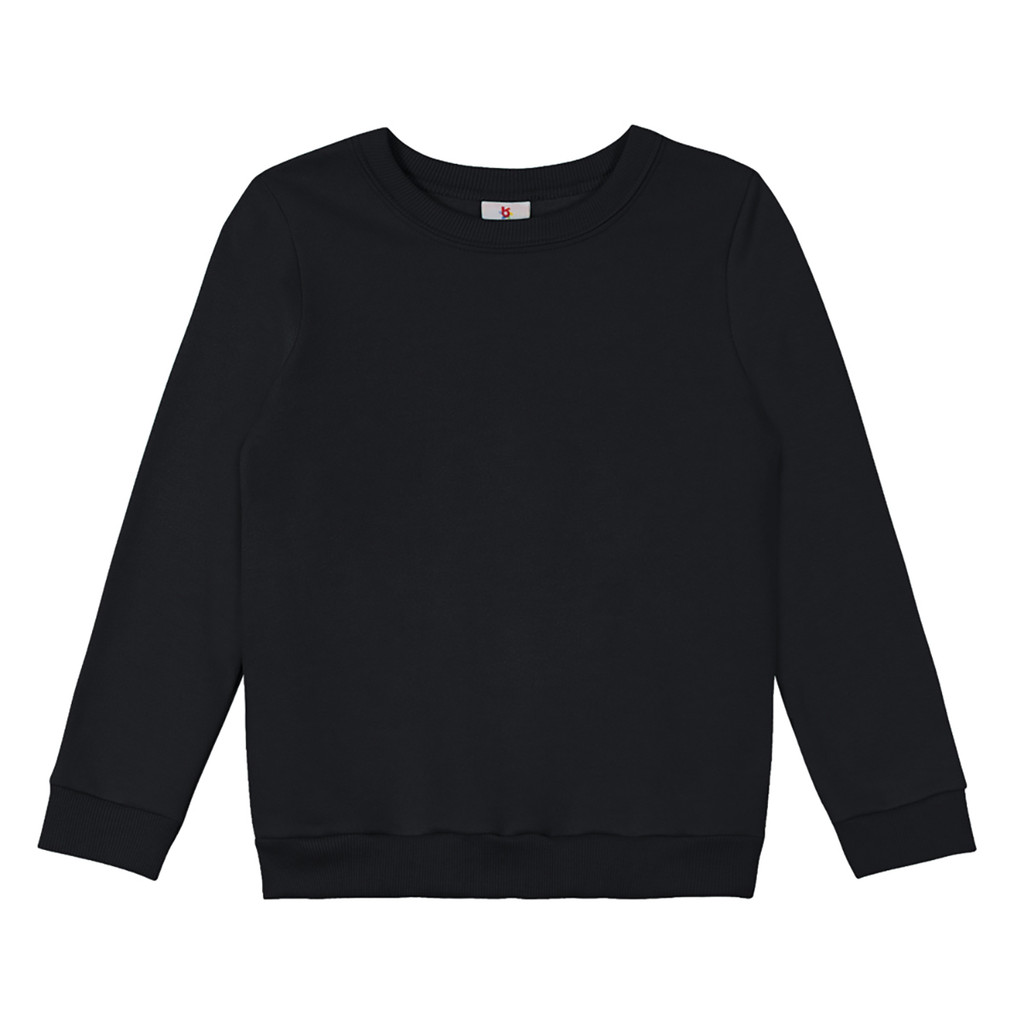 Blusão básico infantil menina em moletom Brandili Preto - Baby & Kids Fashion