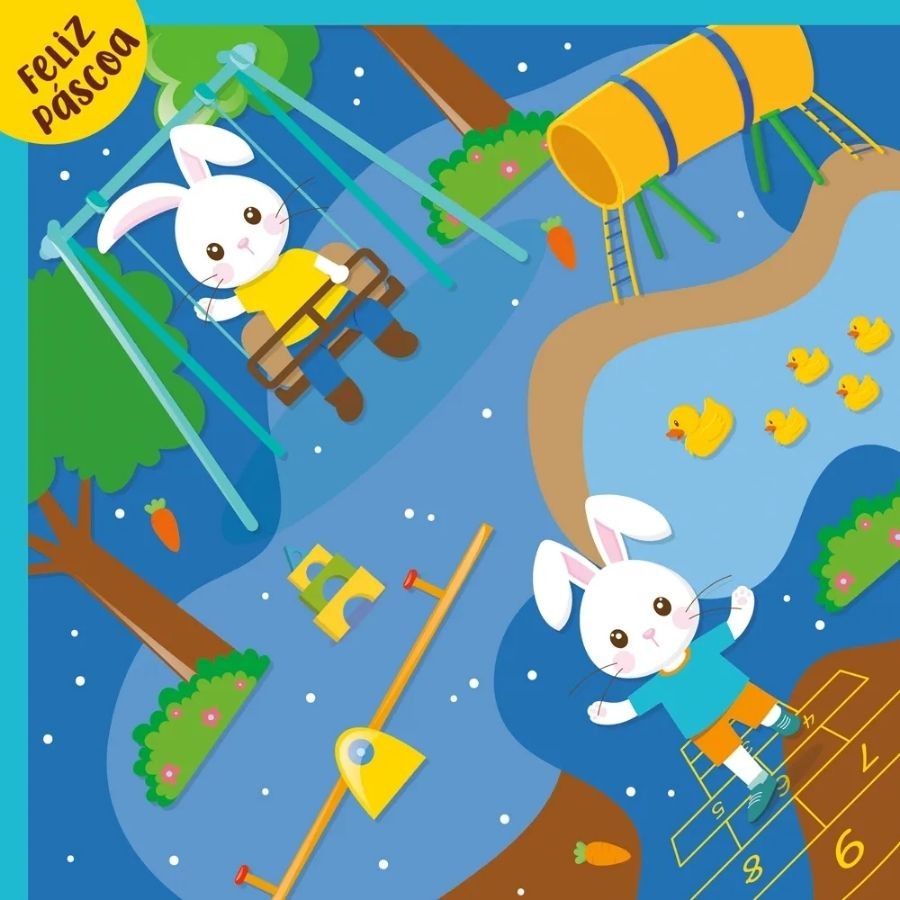 Saco Express 18x18cm para Ovos de 50g a 100g - Parquinho Azul - 5 unidades - Cromus - Rizzo em Oferta na Shopee