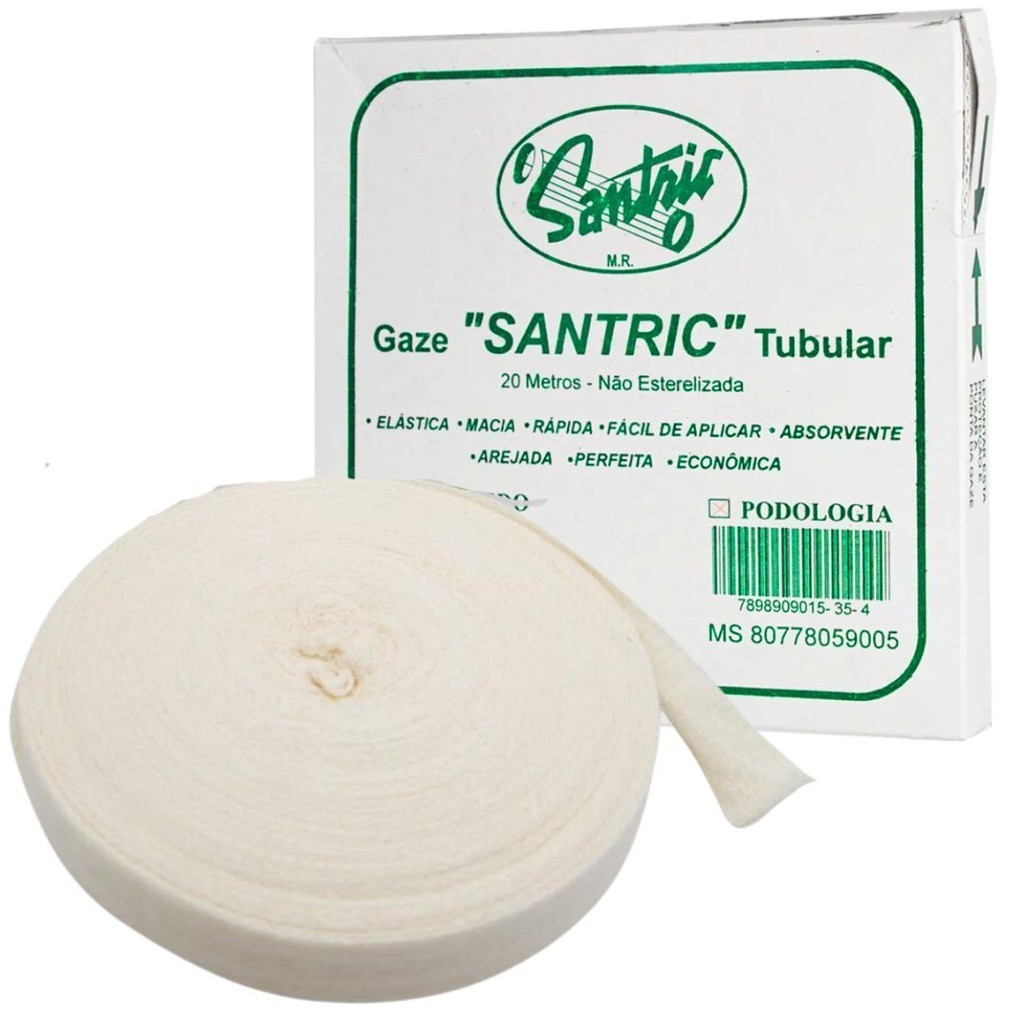 Gaze Tubular 100% algodão p/ Curativo Podologia 1,5cm x 20m