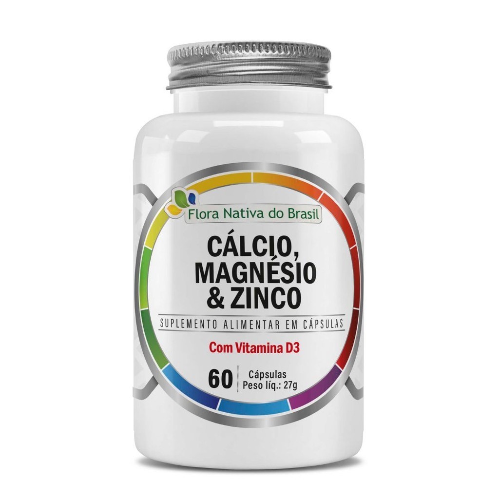 Cálcio 293mg + Magnésio 130mg + Zinco 7mg + D3 200ui 60 Caps em Oferta na Shopee
