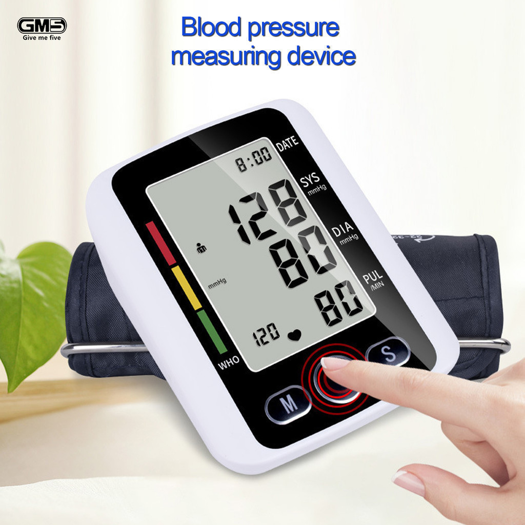 EBPM-BAutomático Digital braço pressão arterial monitor, esfigmomanômetro, tonômetro, tensiômetro, freqüência cardíaca, pulso medidor, BP monitor, saudável