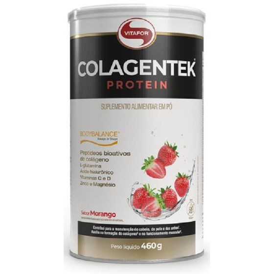 Colagentek Protein Bodybalance Lata 460g Sabor Morango Vitafor
