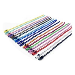 100 Corrente De Bolinha Com Canoa 10cm Tag Chaveiro Colorido/prata/dourado/