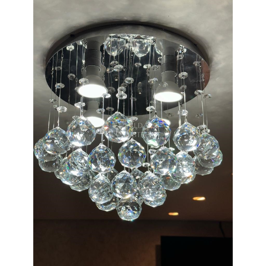 Luminária Pendente Teto Com Cristal Legítimo K9 40mm