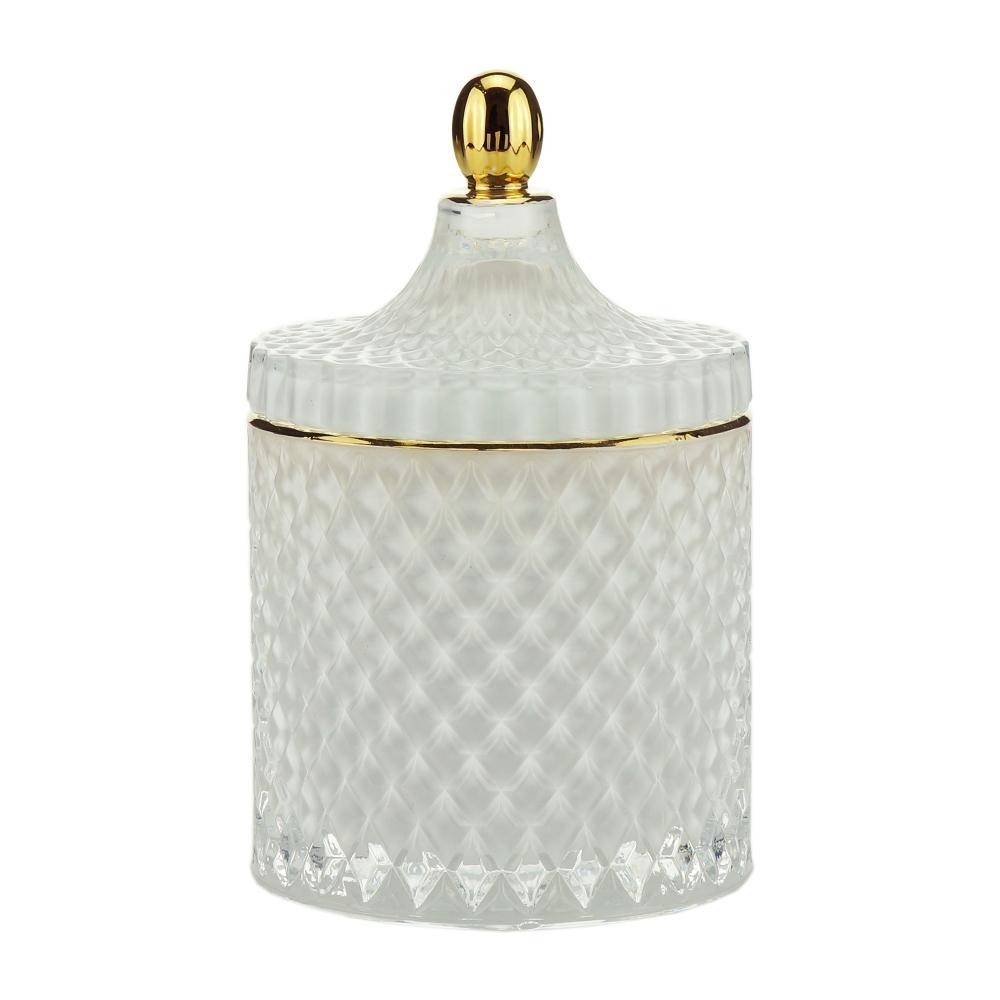 Potiche Wolff Branco de Vidro 11cm x 17cm - Home & Living