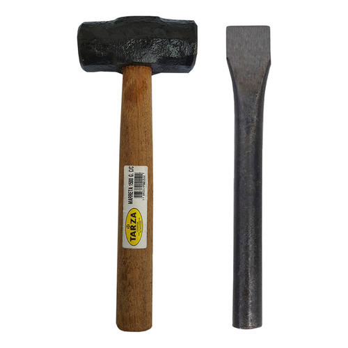 Marreta 1,5kg E Talhadeira Redonda Lisa 8 Kit Tarza