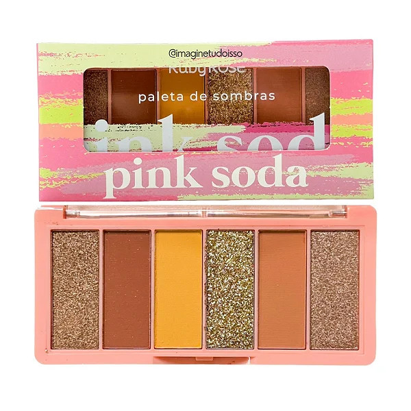 Paleta de Sombras Pink Soda Ruby Rose - Construção de Camadas / Textura Macia / Alta Pigmentação
