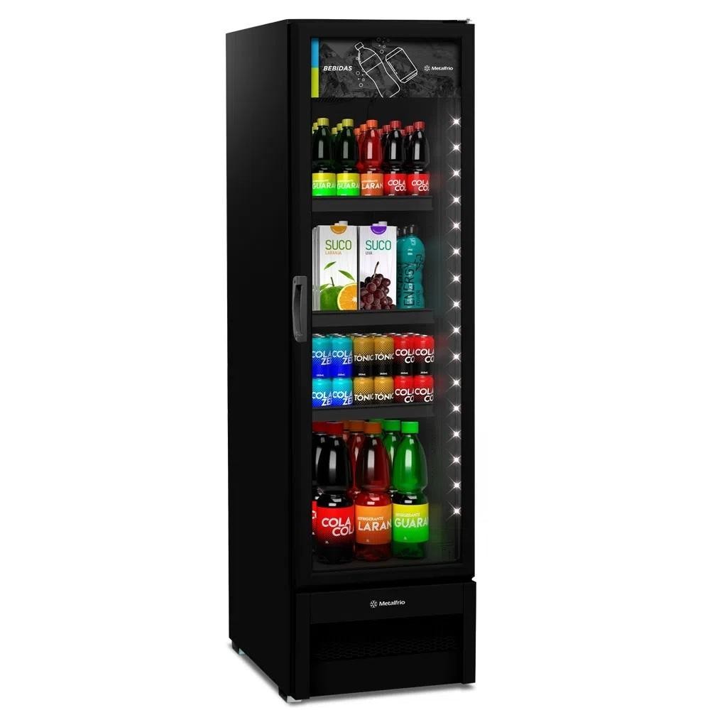 Refrigerador Expositor Vertical 326 L Geladeira Preta All Black VB28RH Metalfrio