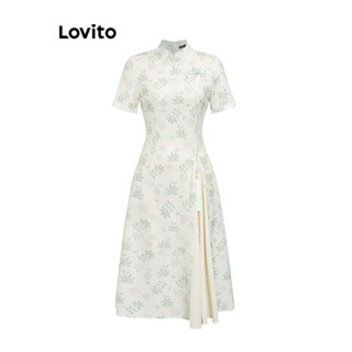 Lovito Vestido Feminino Elegante Com Franjas Assimétricas E Botões LNE39491 (Damasco)
