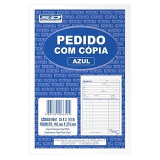 Pedido com cópia azul 25x3 137x207mm 75 folhas 10060 São Domingos em Oferta na Shopee