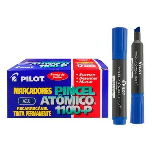 Pincel Atomico Marcador Permanente 1100p Azul Cx 12 Un Pilot em Oferta na Shopee