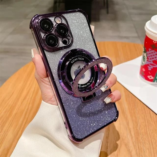 Caixa Para Telefone Para iPhone 13 12 11 Pro 13Mini 12Mini De silicone Galvanizado Em Pó Com flash Macio Suporte De 3D anti-Queda em Oferta na Shopee