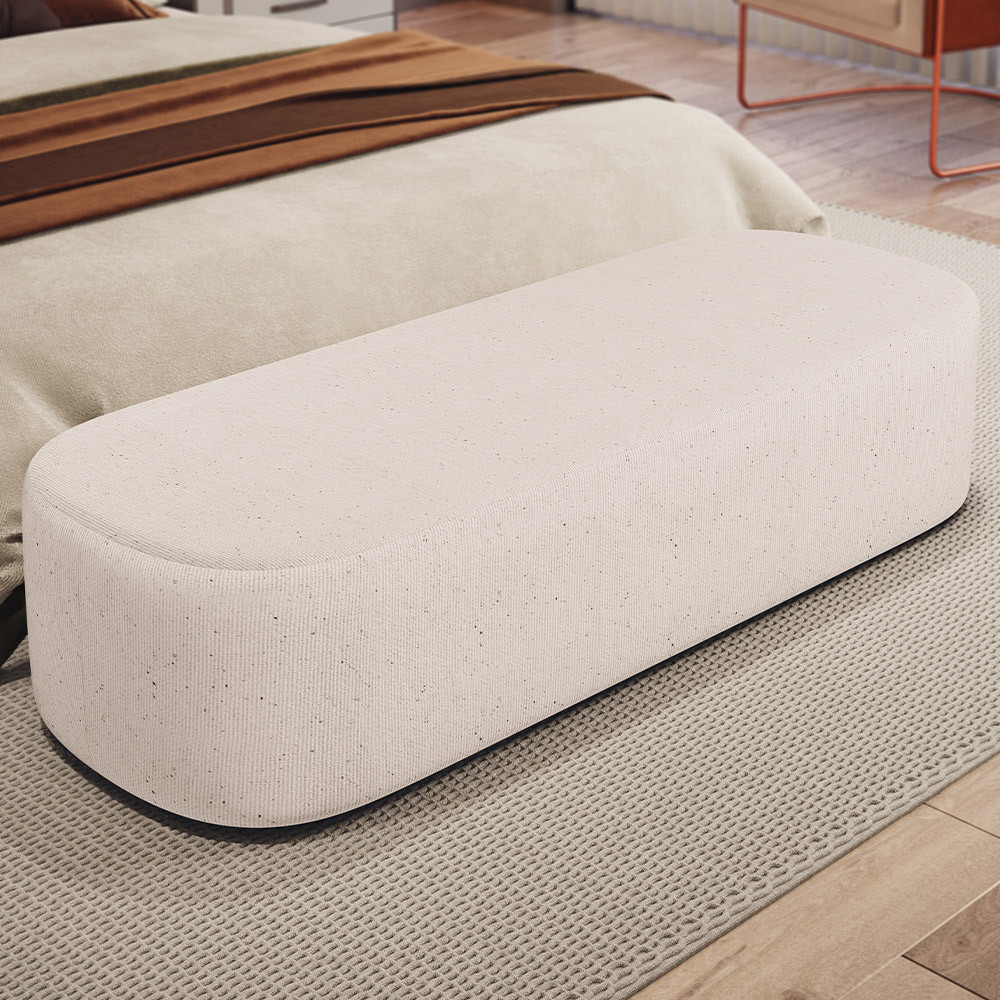 Puff Decorativo Orgânico para Living Quarto 195cm Doha W01 Linho Cru - Lyam Decor em Oferta na Shopee