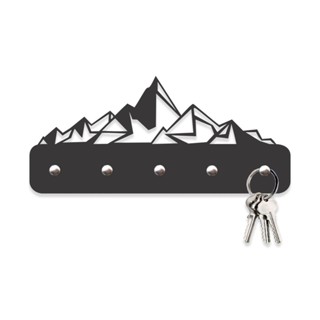 Porta Chaves Montanhas Geométricas em Mdf Vazado de 3mm Preto Fosco em Oferta na Shopee