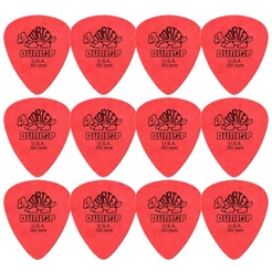 Kit com 12 Palhetas Dunlop Tortex 0,50mm Vermelha