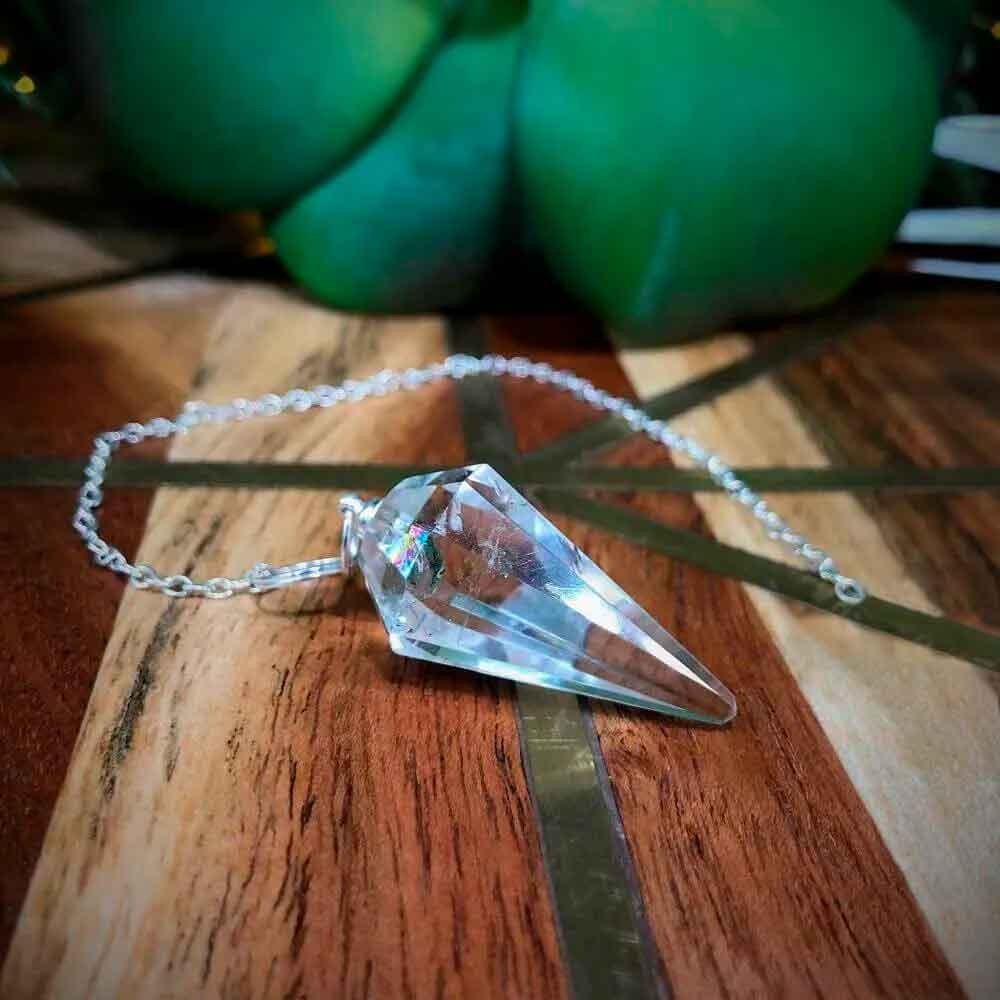 Pêndulo Radiônico Pedra Quartzo Cristal