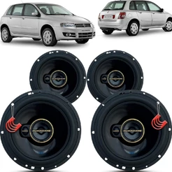 Kit Alto Falantes Dianteiros e Traseiros Fiat Stilo 2002 até 2012 - Hurricane Aurum 480w