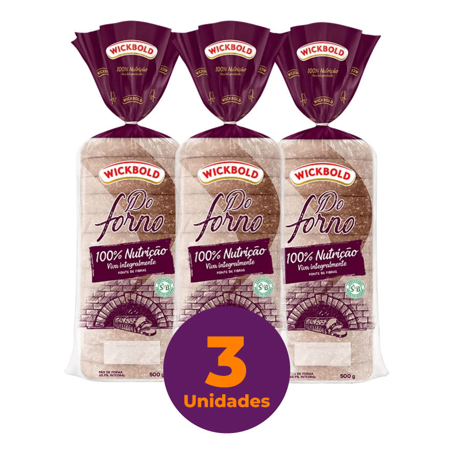 Kit C/ 3 Pães Do Forno Vegano Wickbold 100% Nutrição 500g em Oferta na Shopee