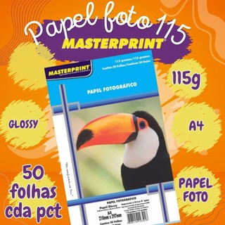 Papel Fotográfico A4 115g Brilhante Glossy Resistente a Água Masterprint