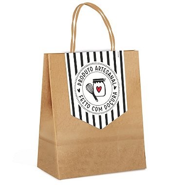 Sacola de Papel com Fechamento - Kraft Doçura - 10 Unidades - Cromus Páscoa - Rizzo em Oferta na Shopee