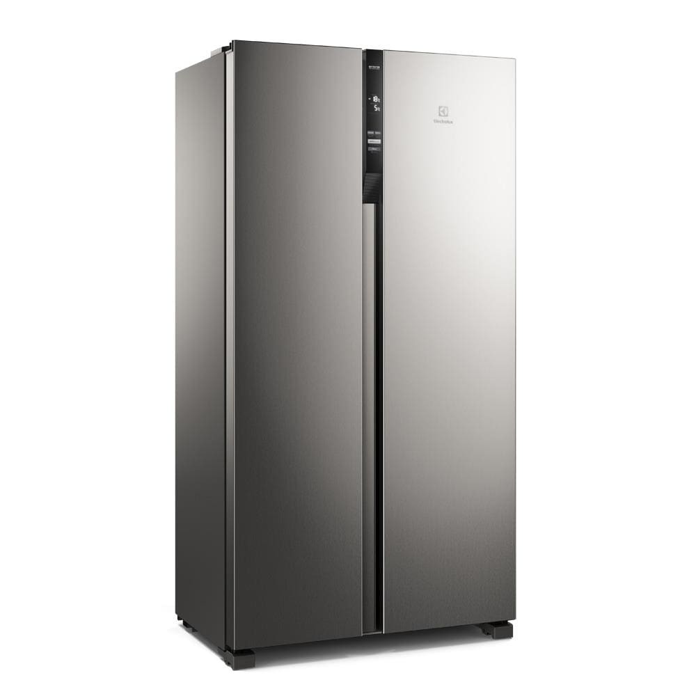 Geladeira Electrolux F Free Side By Side 435L IS4S c Tec AutoSense, Painel Dig e Turbo Freezer Inox - Home Appliances