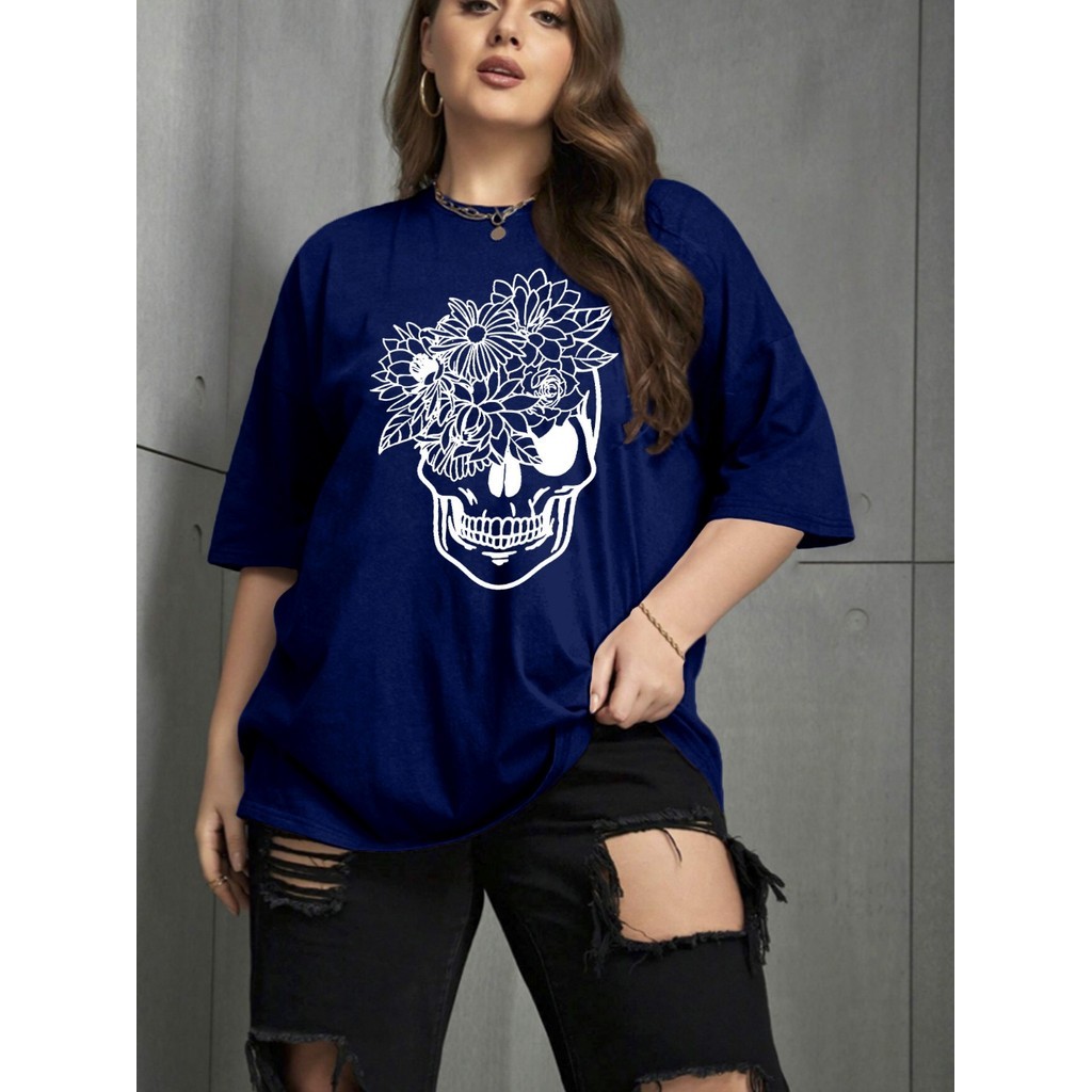Blusa Casual Oversized Streetwear Plus Size Camisa Personalizada T Shirt Bordada Estampa Desenho