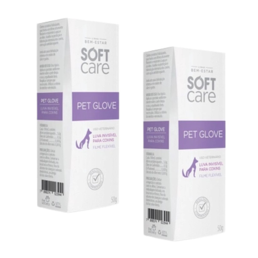 Kit 02 Pet Glove Soft Care Luva Invisível Pet Society 50g