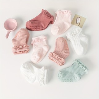 0-6 Meses Meias Fofas De Renda Para Meninas : Conforto Respirável De Algodão Seu Pequeno !