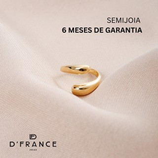 Anel 2 Gotas Liso Alta Fusão Regulável Banhado a Ouro 18K - D France Semijóias