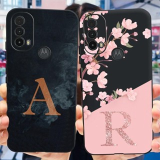 Motorola Moto E30 E40 Estojo XT2158-6 Cartas Estéticas Flores De Moda TPU Soft Pára-Choques À Prova De Choque Para Telefone E40