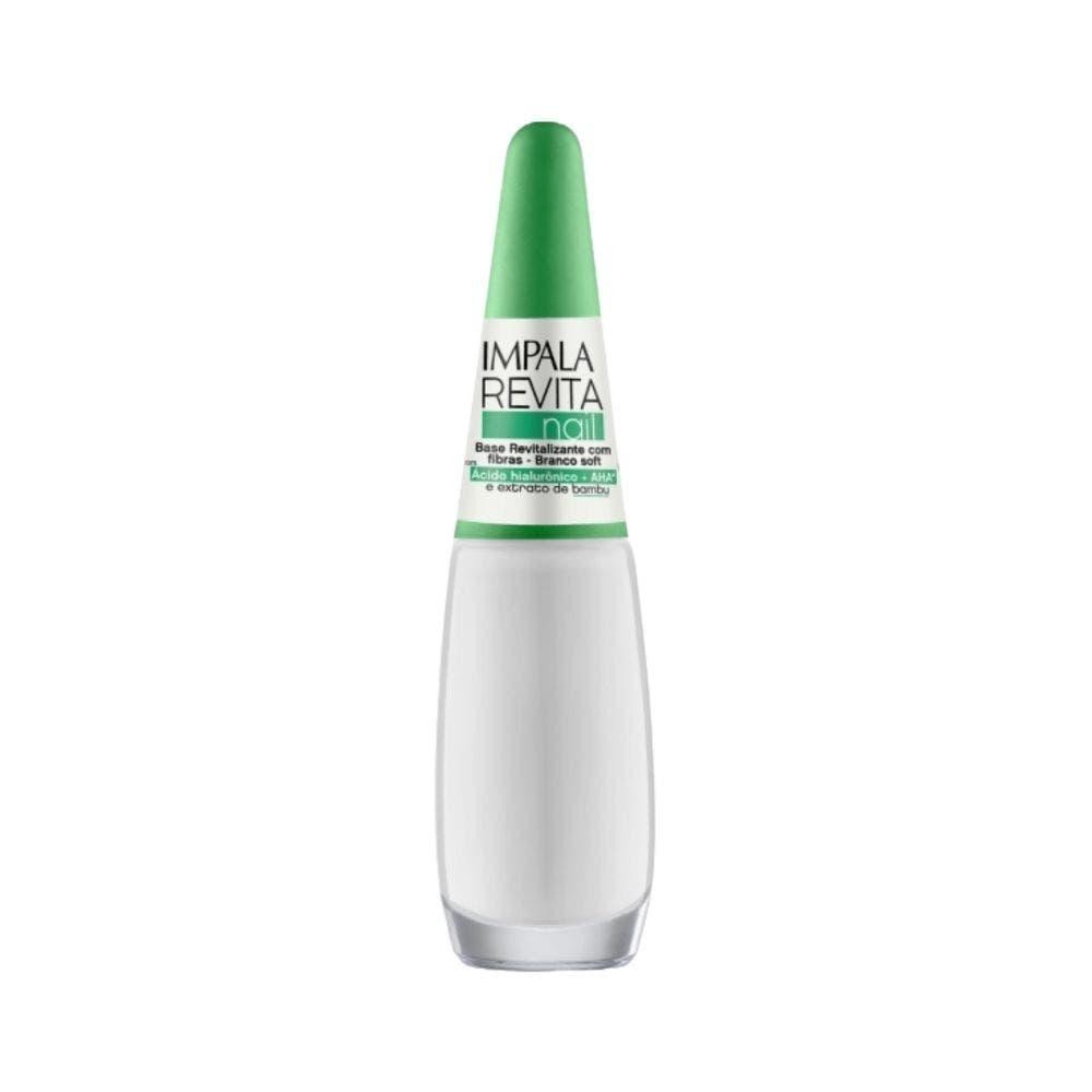 Base Impala Revita Nail Revitalizante com Fibras Branco Soft 7,5ml