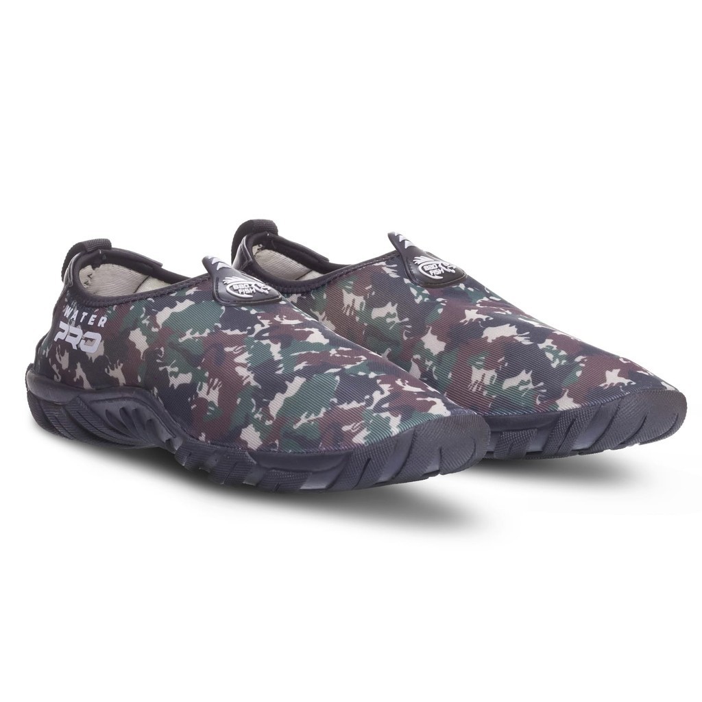 Sapatilha Aquática Esportes Pesca Camping Trilha Lazer - Bad Fish - Marrom e Verde Camuflado