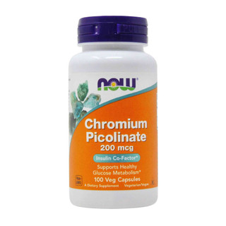 Picolinato de Cromo 200mcg Now foods 100 Veg Cápsulas em Oferta na Shopee