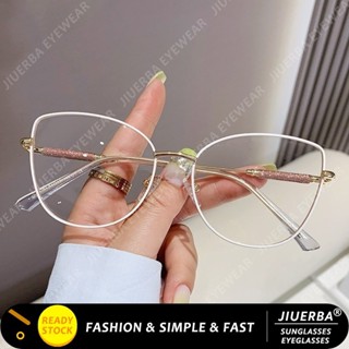 (JIUERBA) Moldura De Metal Para O Olho De Gato Anti-Azul Óculos De Computador De Luz Ocidental Moda Mulheres em Oferta na Shopee