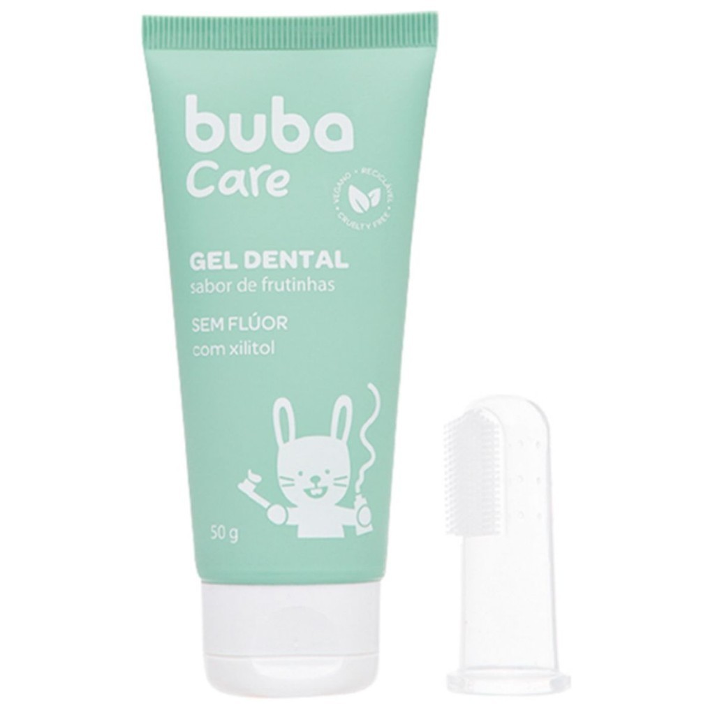 Gel Dental Infantil Sem Flúor Com Escova Massageadora Buba Care