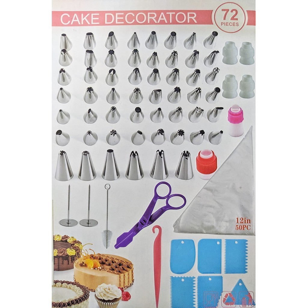 Kit Confeitaria Saco De Confeitar Pasteles Bico De Confeitar Adaptador Tesoura Para Rosa Faca De Desmoldagem Bolo Cupcake.