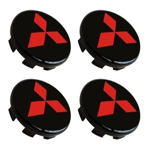 Jogo Calota Meio Tampa Roda Mitsubishi L200 Tr4 Preto Vermelho