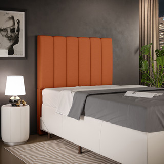 Cabeceira Cama Box Solteiro 100 cm Dália W01 Tecido Terracota - Lyam Decor em Oferta na Shopee