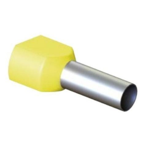 Terminal Ilhos Simples 25mm Longo Amarelo - 100 Peças