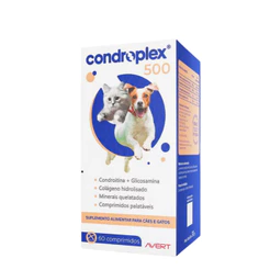 Condroplex 500 - 60 Comprimidos Avert Cães e Gatos
