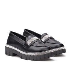 Mocassim Infantil Menina Fashion Mary Jane Strass Elegante