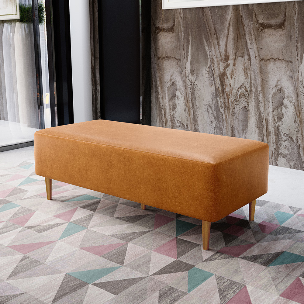 Puff Decorativo Sala de Estar Bali W01 Pés Palito 120x50cm Couríssimo Whisky - Lyam Decor em Oferta na Shopee