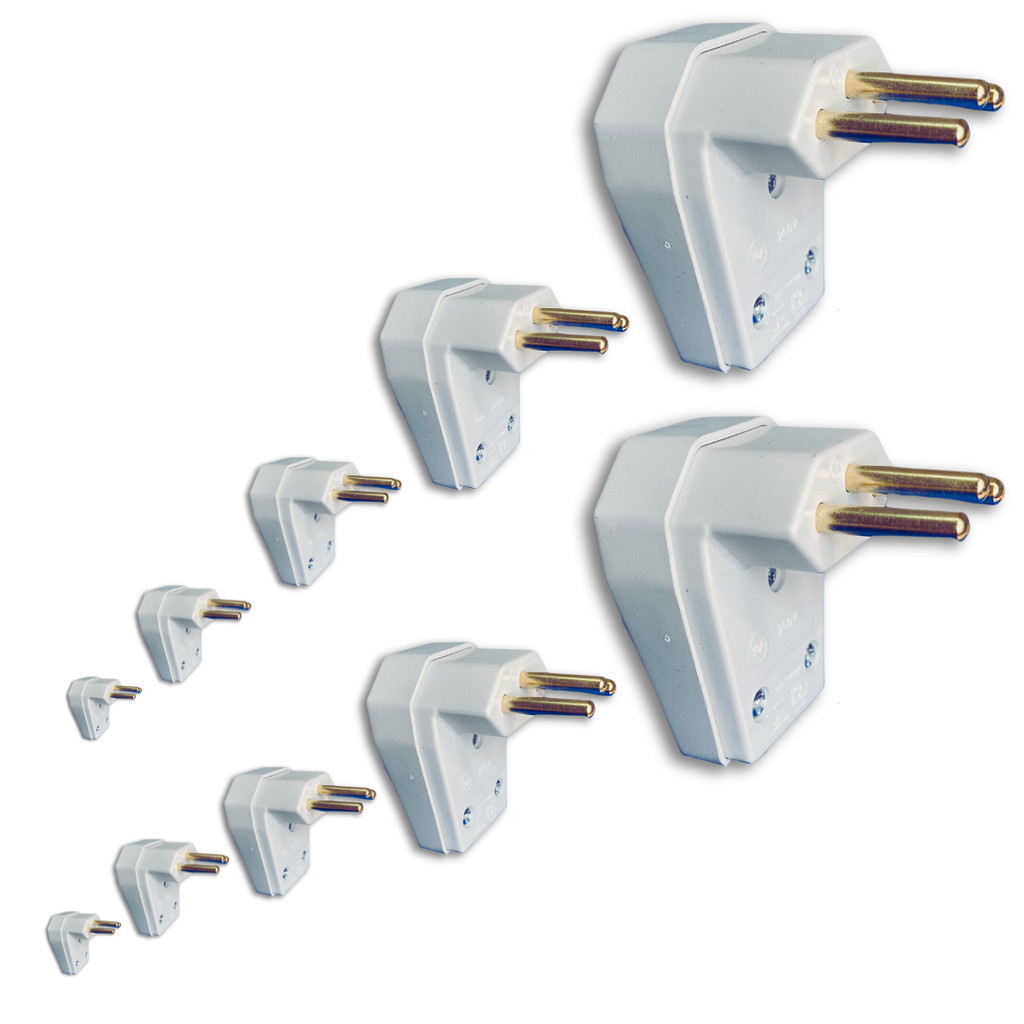 Plug Tomada Macho 10A/20A 3 Pinos Maciço Prensa Cabo Kit 10 Unid