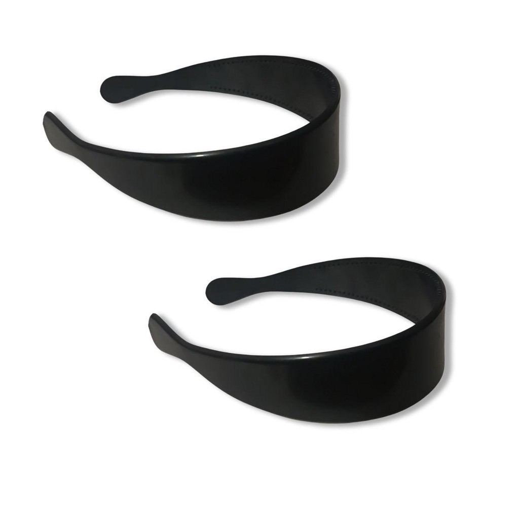 03 Tiara Arco Arquinho Larga Preta D/ Plástico 40mm em Oferta na Shopee