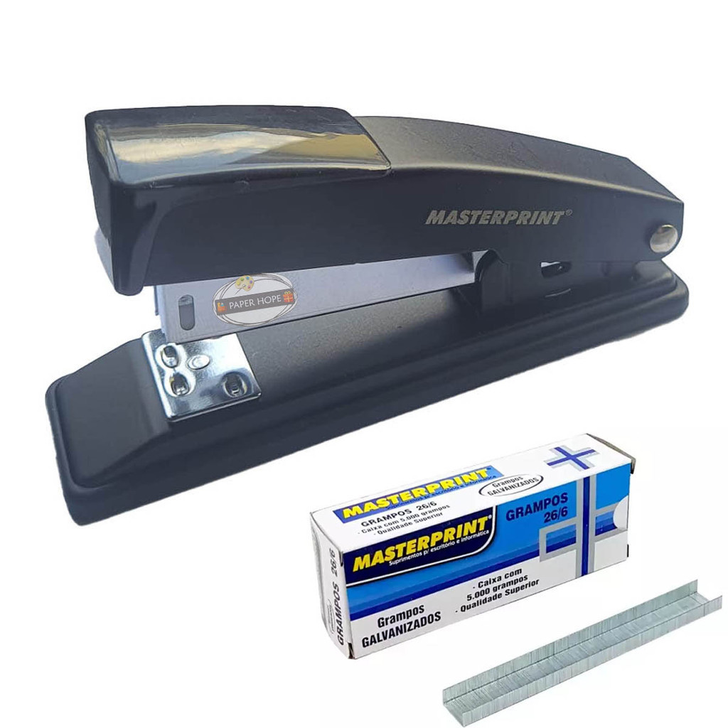 Grampeador Papel Profissional Escritório Com 5 Mil Grampos Masterprint em Oferta na Shopee