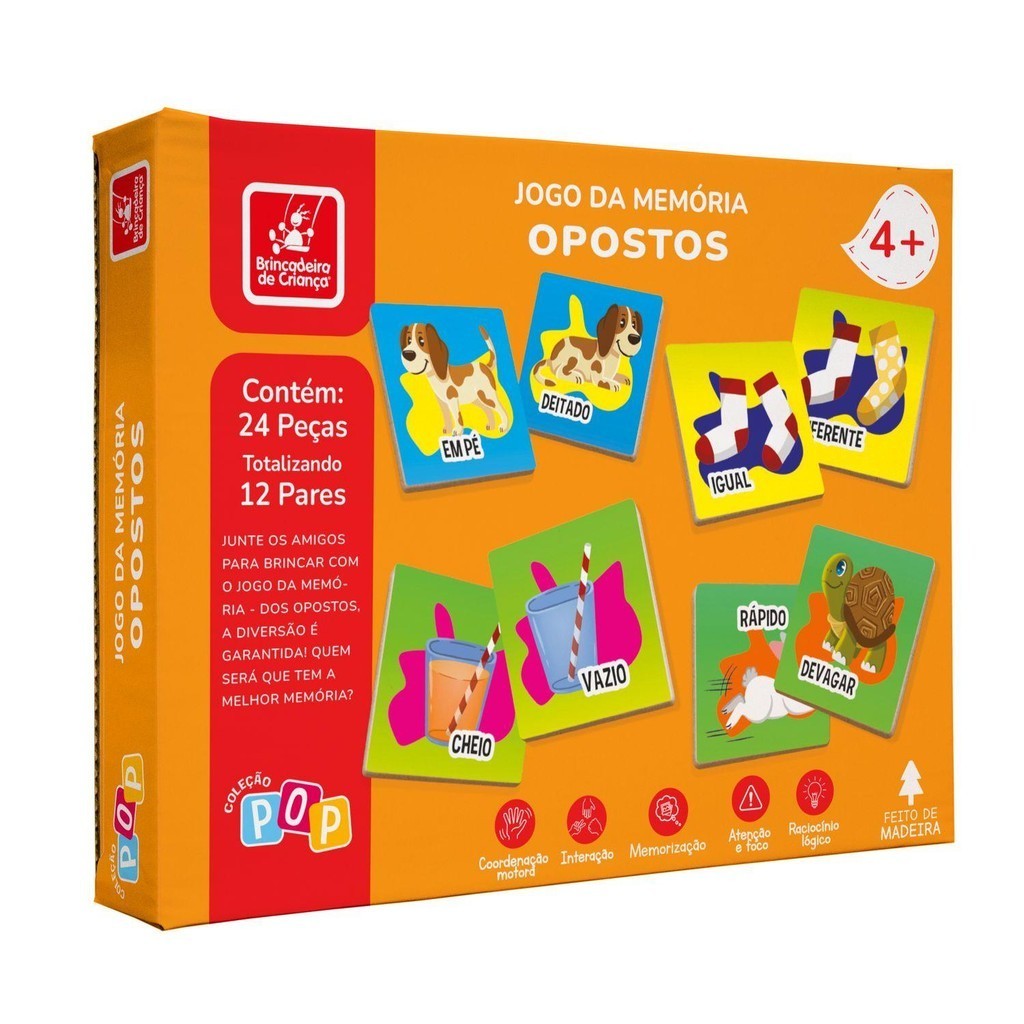 Jogo da Memória Opostos - Brincadeira de Criança em Oferta na Shopee