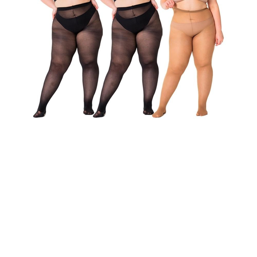 Kit com 3 Meias Calças Fio 40 Opaca Trifil 6101 Plus Size Colorido em Oferta na Shopee