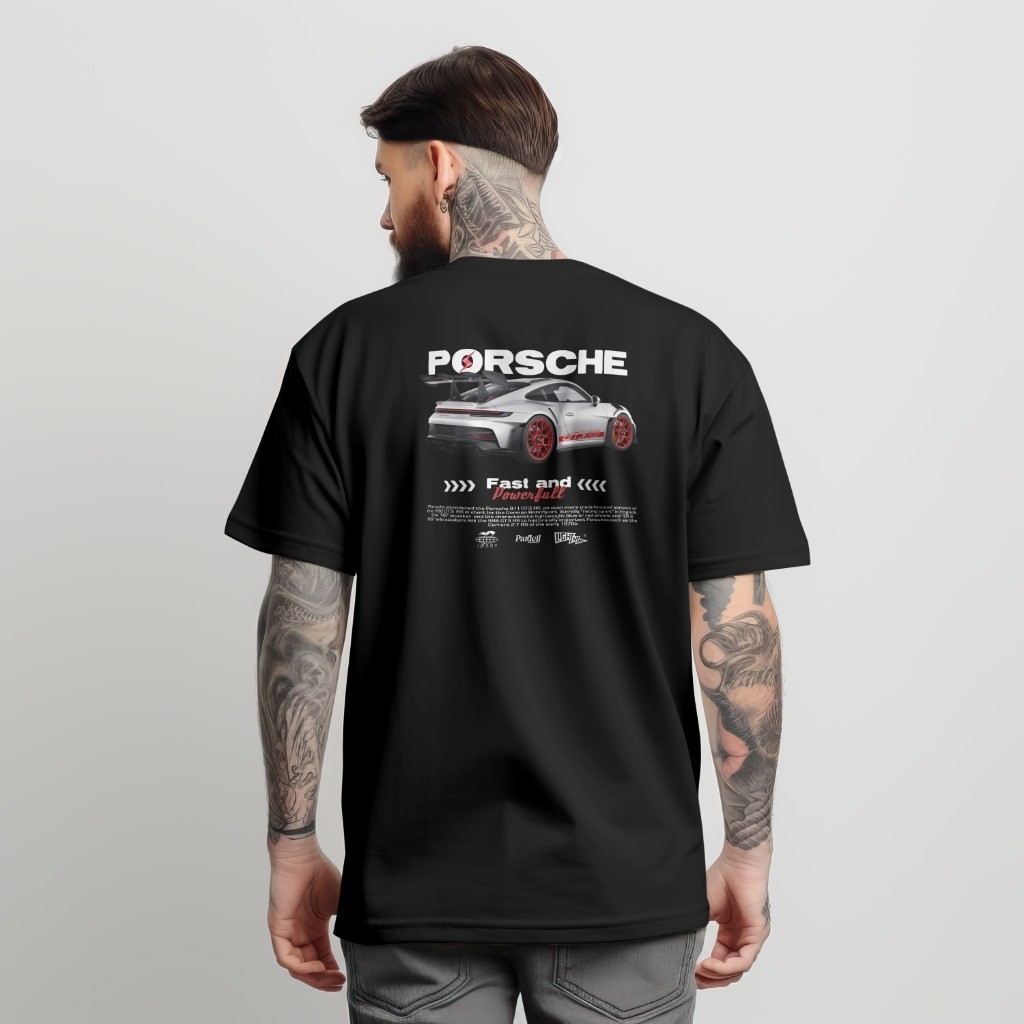 Camiseta Streetwear Camisa Masculina Porshe Fast Powerfull Unissex Blusa Masculina Algodão Premium 2025