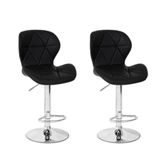 Conjunto 02 Banquetas Slim Material Ecológico Regulagem de Altura